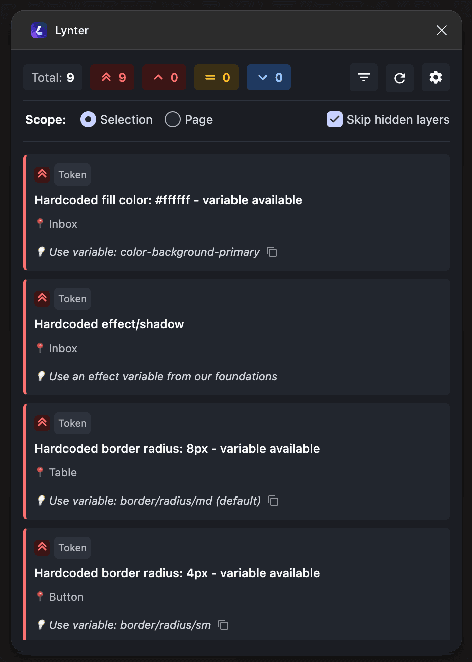 Dark mode interface